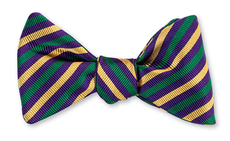 Mardi Gras Narrow Stripes Bow Tie - B3854