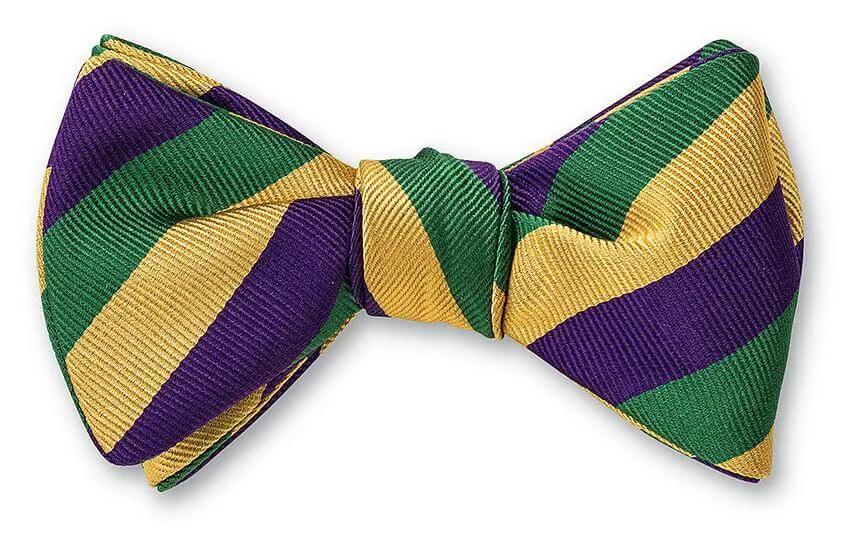 Mardi Gras Wide Stripes Bow Tie - B2291