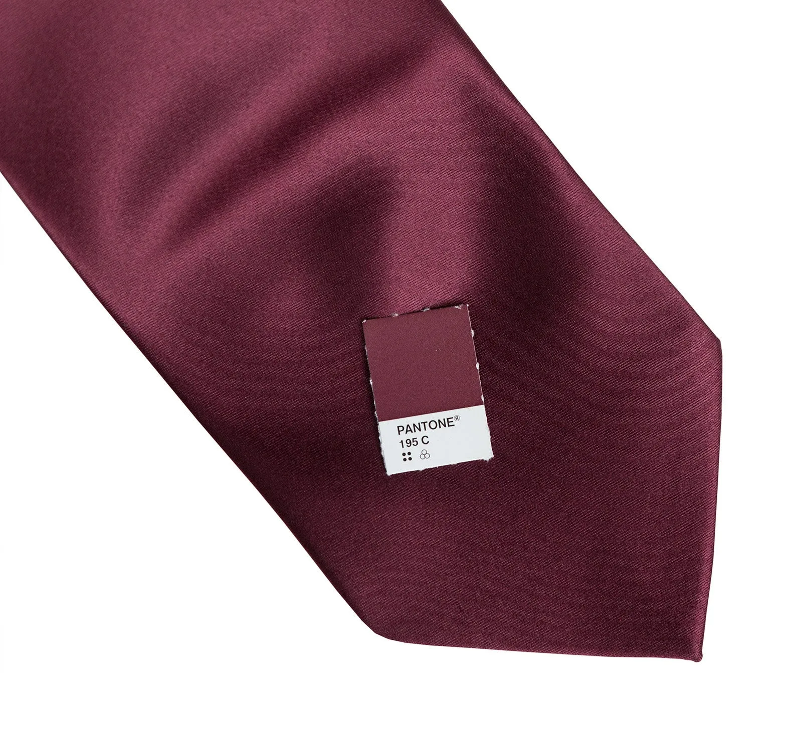 Maroon Necktie. Solid Color Dark Red Satin Finish Tie, No Print