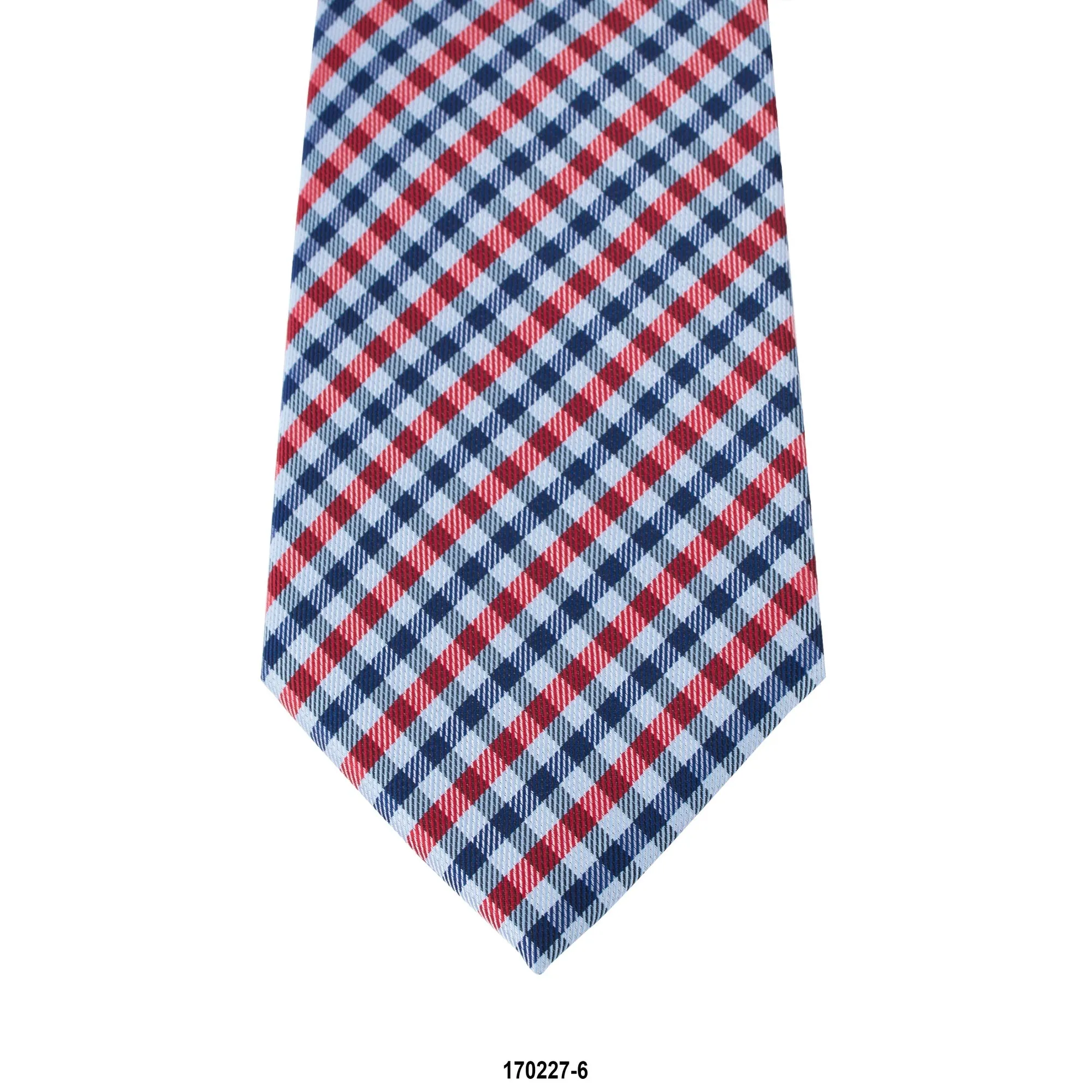 MarZthomson  8cm Gingham Checks Tie in Red and Blue J