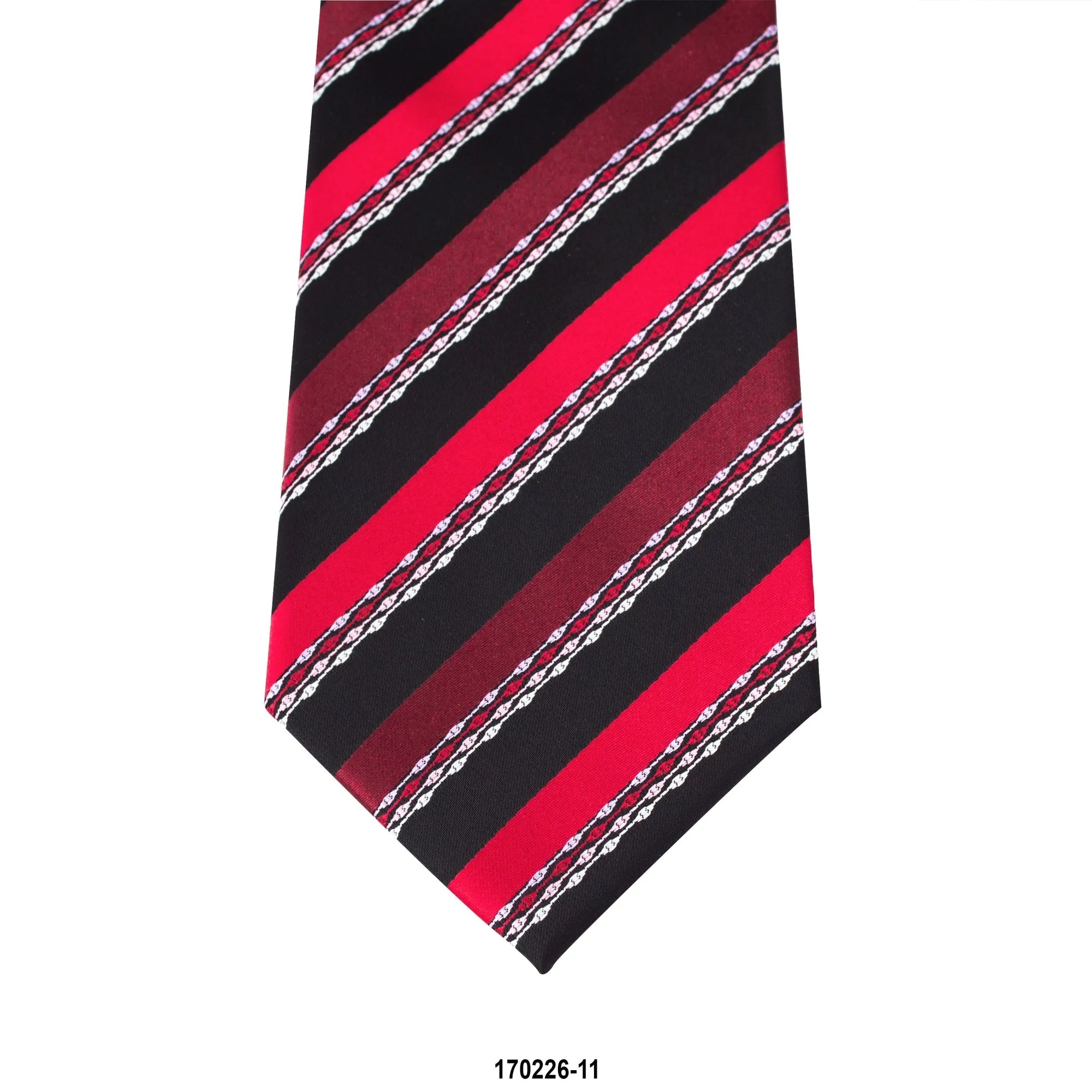 Marzthomson Striped Tie with red and black satin finishing stripe (Online Exclusive)