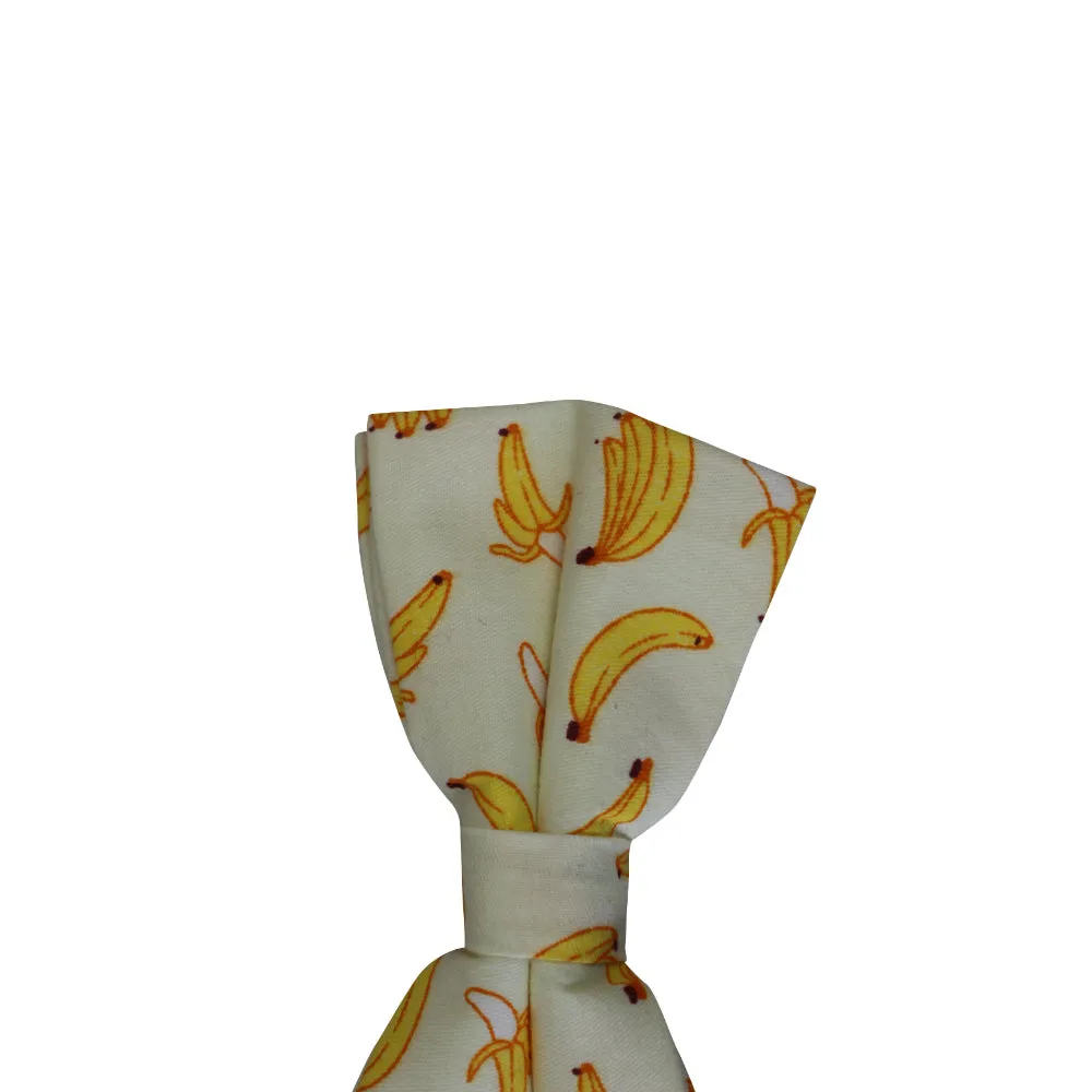 Mens Banana Fruit Patterned Bow Tie