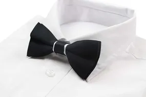 Mens Black & White Formal Bow Tie