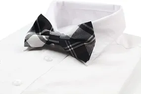 Mens Black And White Patterned Cotton Bow Tie