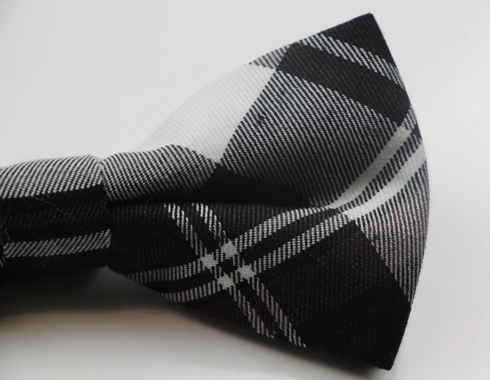 Mens Black And White Patterned Cotton Bow Tie