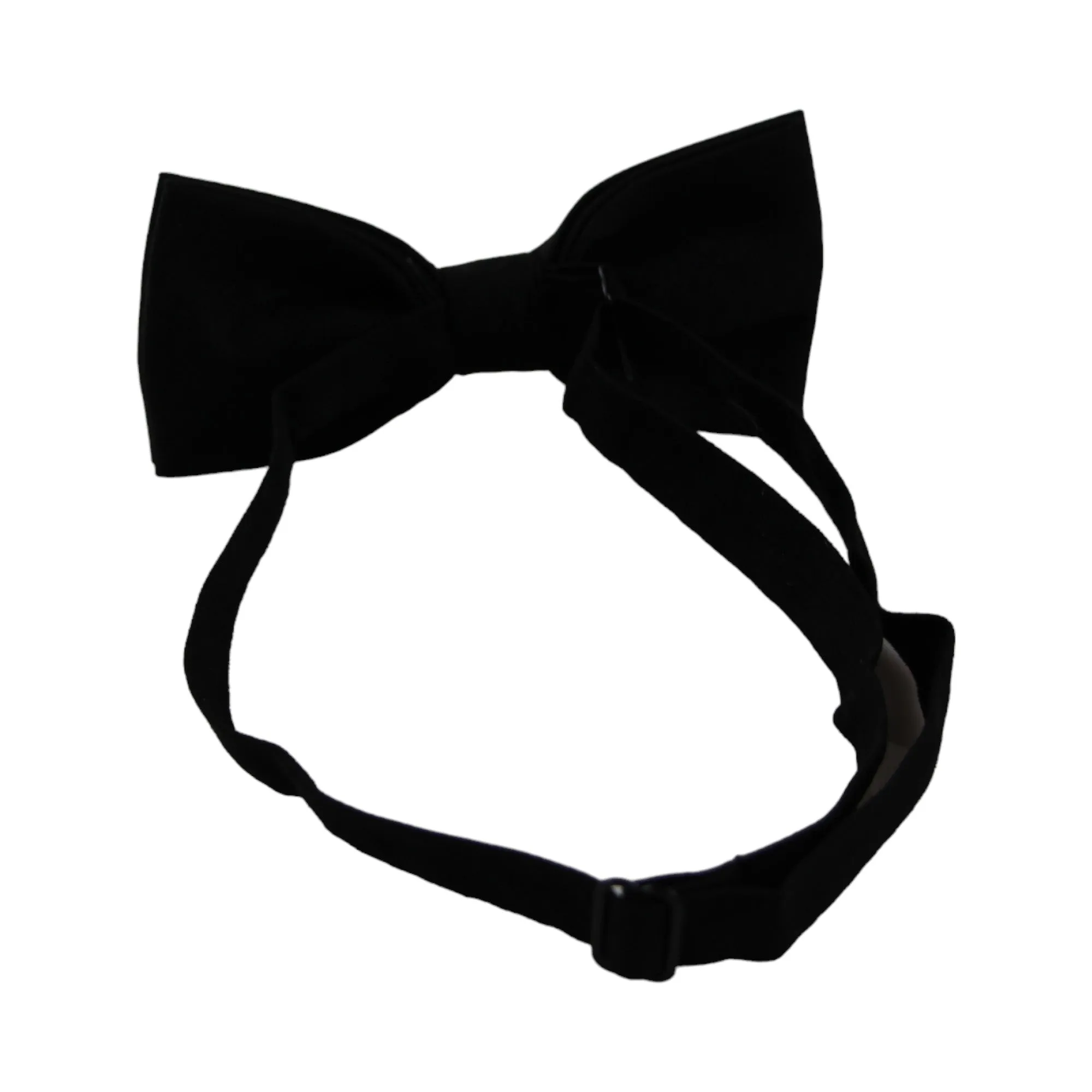 Mens Black Velvet Plain Colour Bow Tie