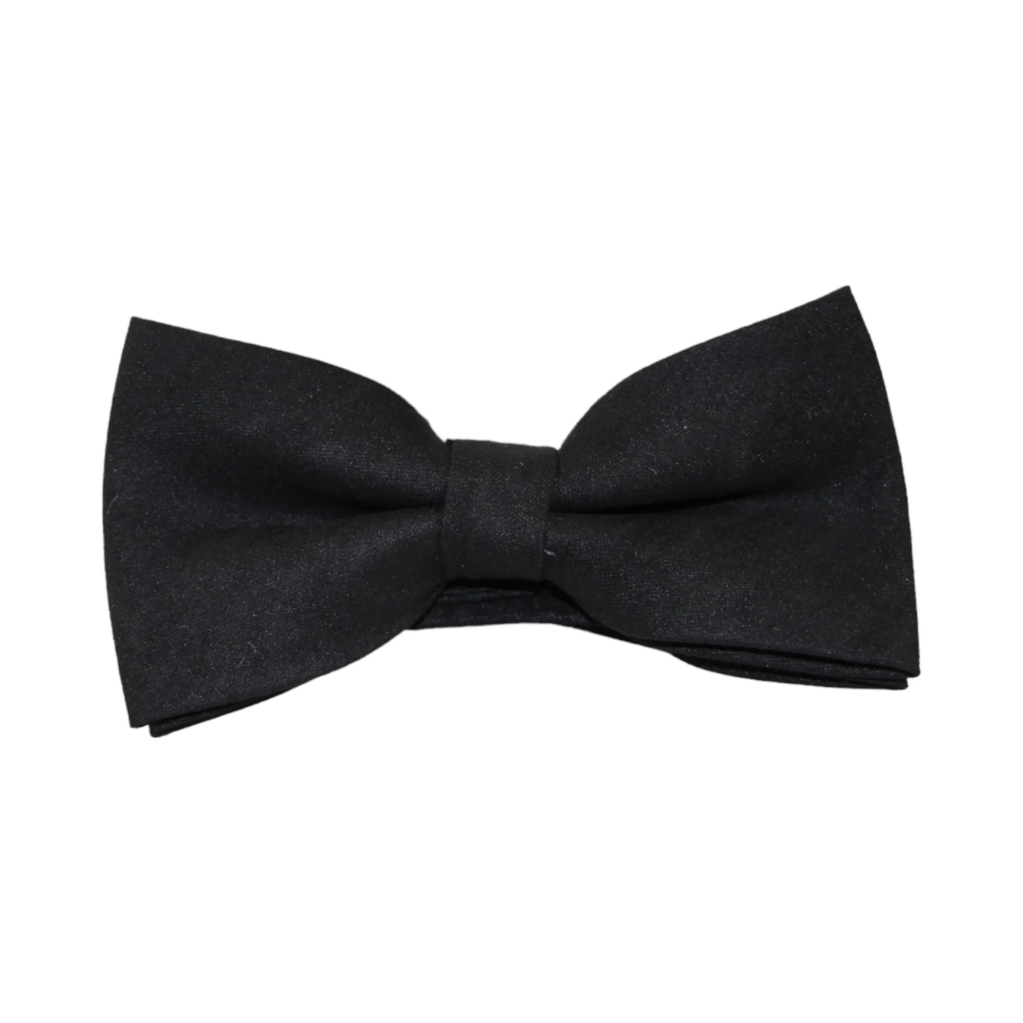 Mens Black Velvet Plain Colour Bow Tie