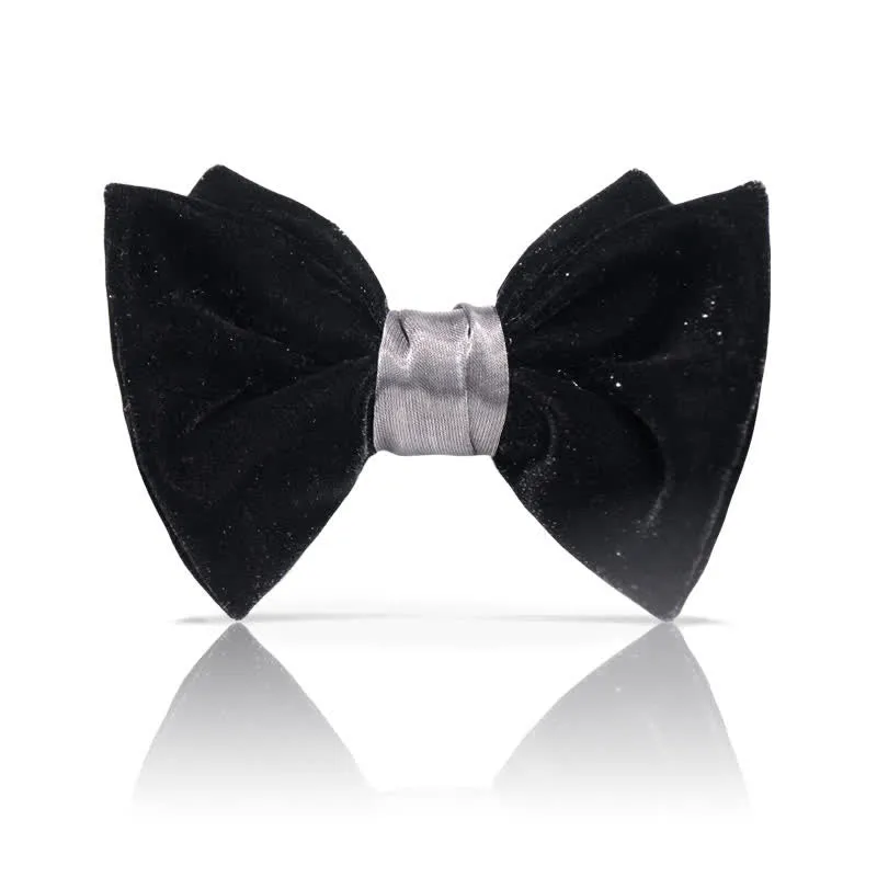 Men's Elegant Black Velvet Stunning Bow Tie