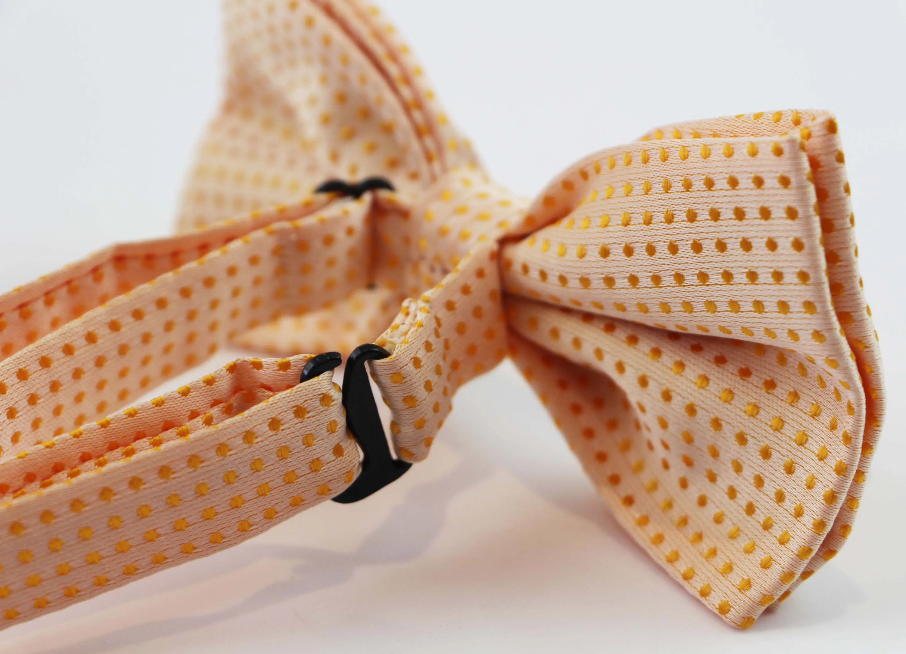 Mens Faint Orange Polka Dot Patterned Bow Tie