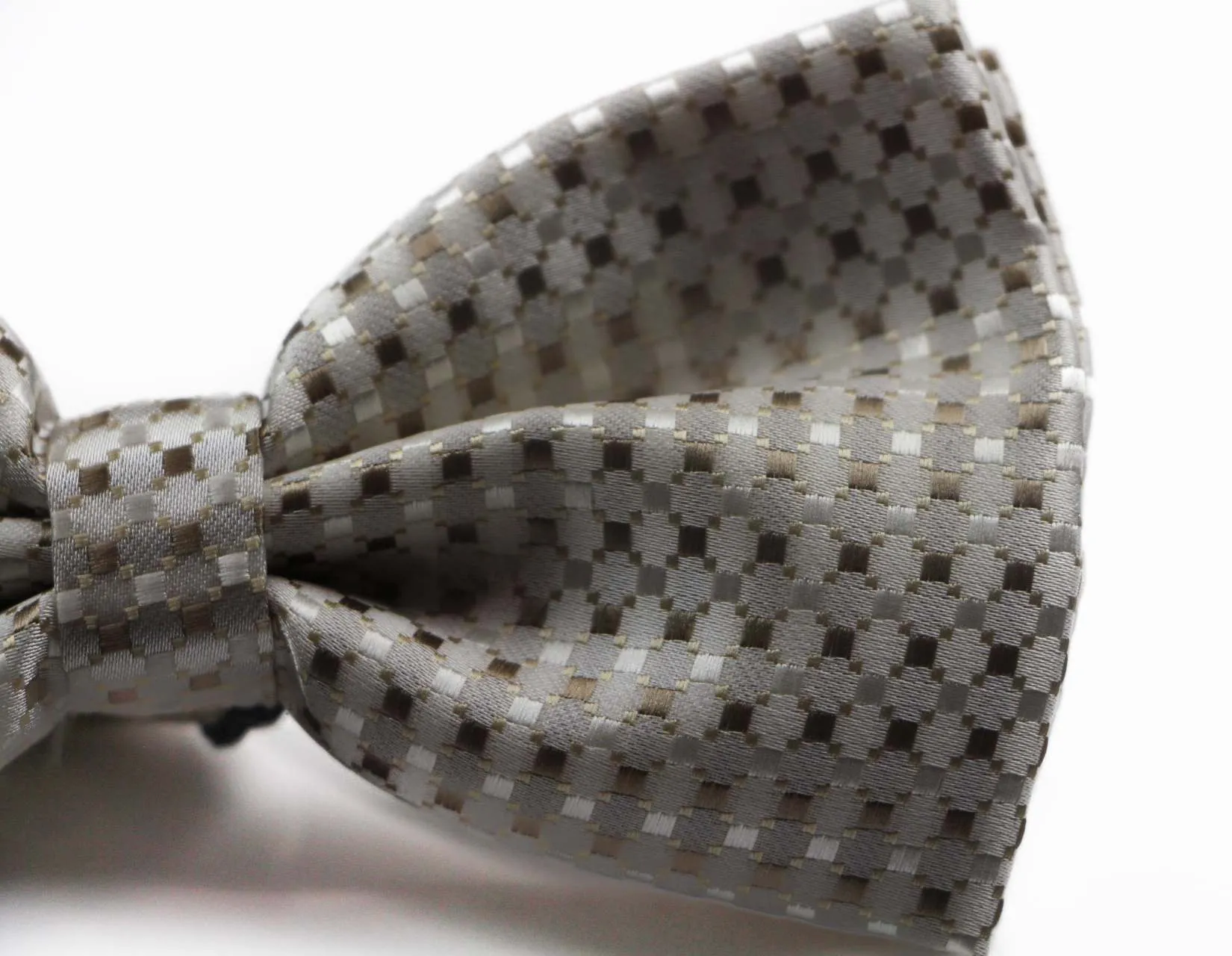 Mens Gold, White & Cream Patterned Bow Tie