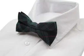 Mens Green Tarten Plaid Patterned Bow Tie