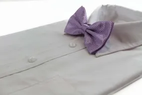 Mens Lavender Disco Shine Checkered Patterned Bow Tie