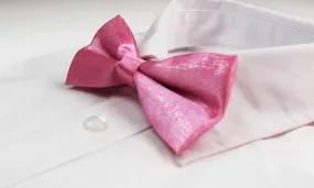 Mens Light Pink Sparkly Glitter Patterned Bow Tie