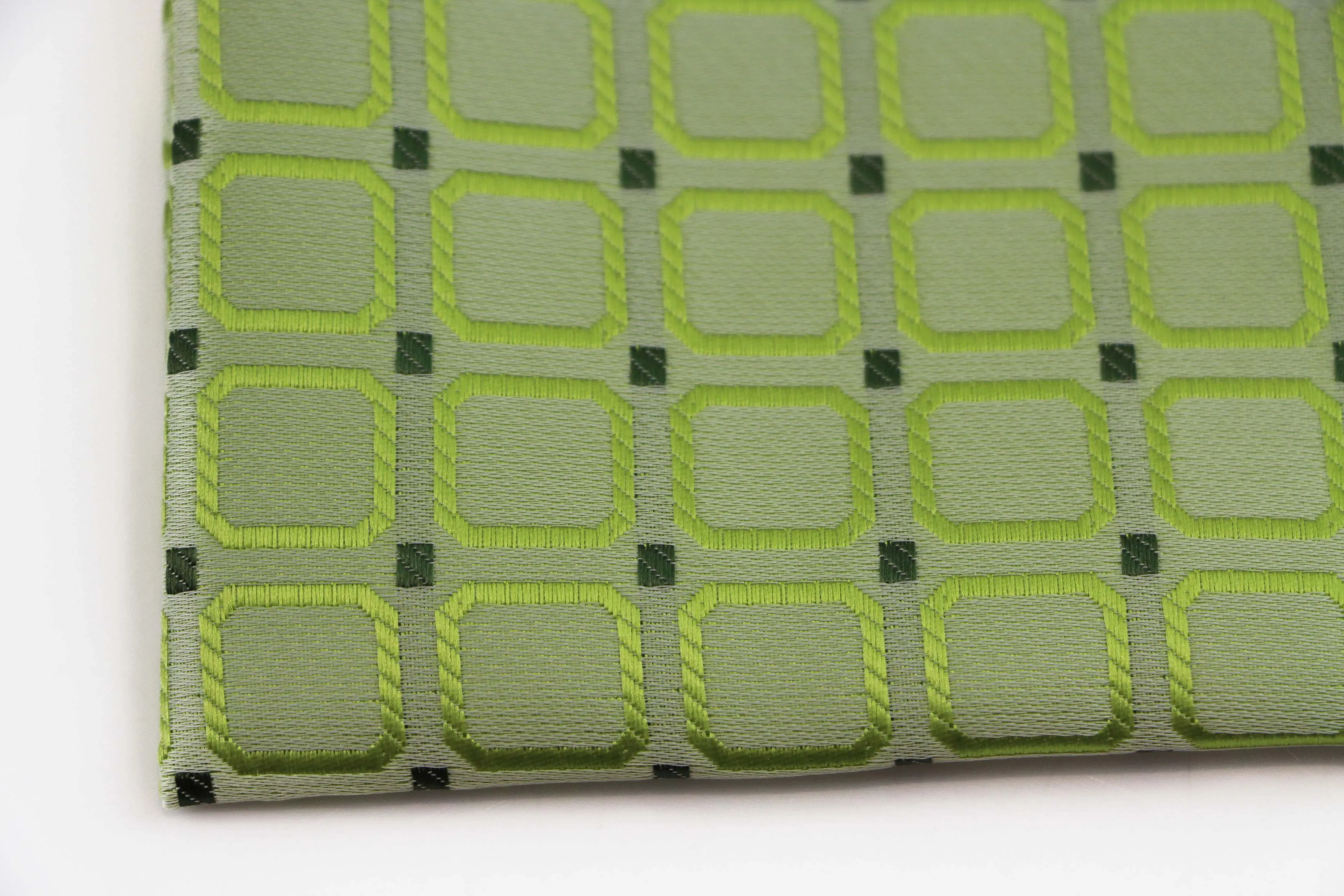 Mens Lime Green Cube Patterned Silk Pocket Square