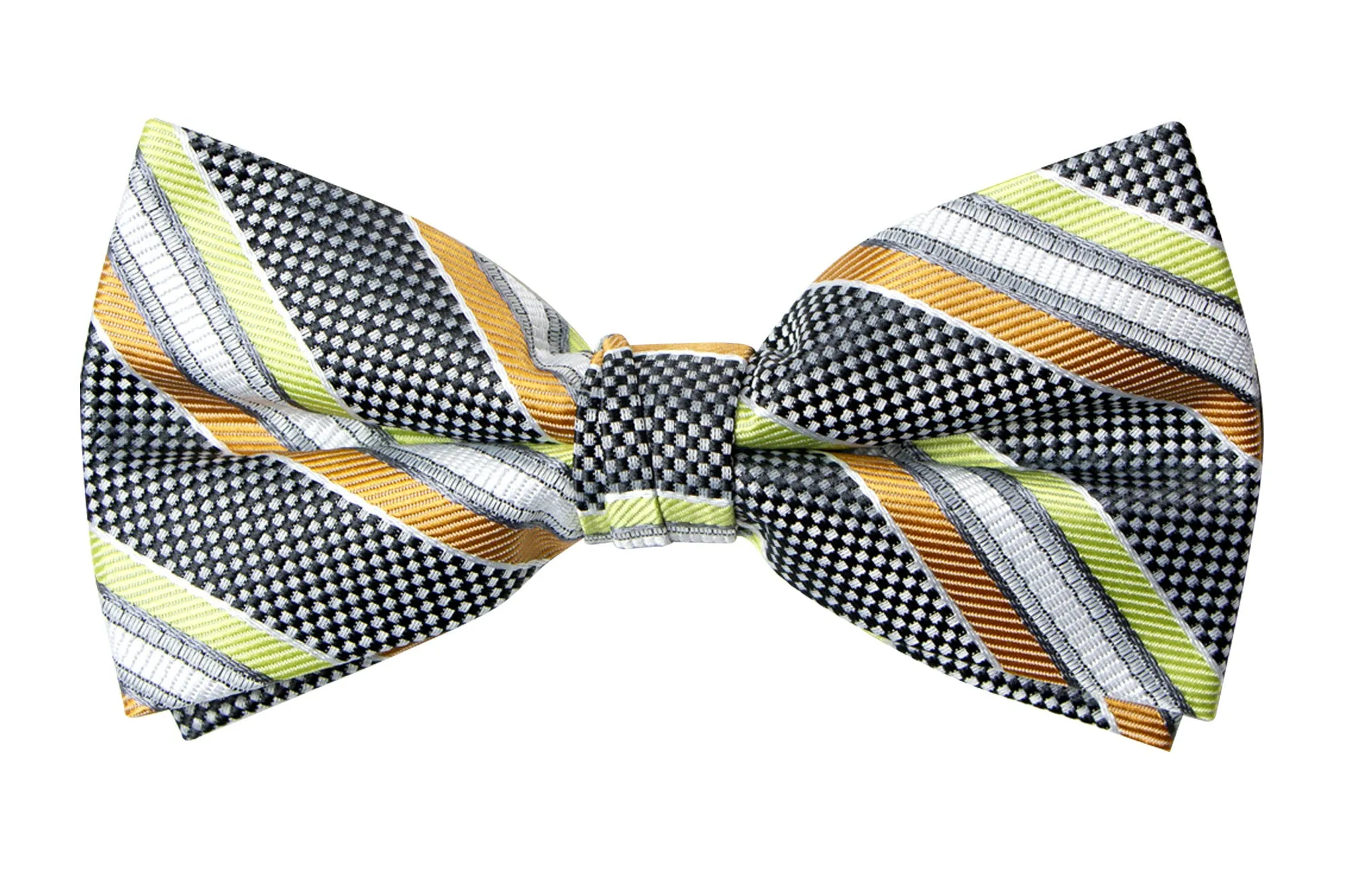 Men's Lime/Orange Patterned Bow Tie (Color 25)