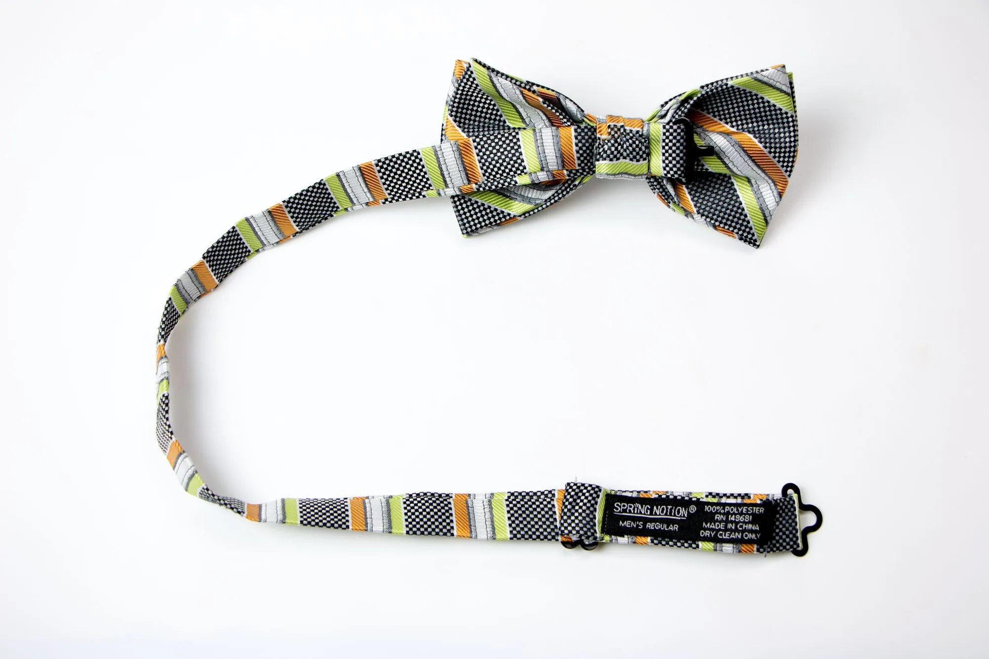 Men's Lime/Orange Patterned Bow Tie (Color 25)