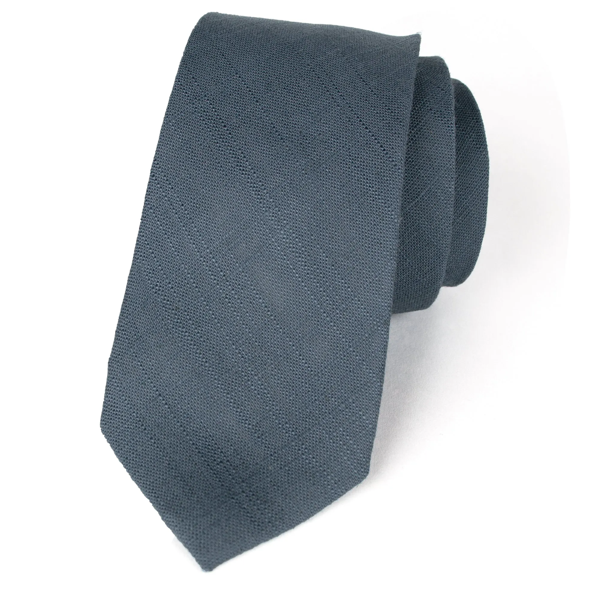 Men's Linen Blend Skinny Necktie