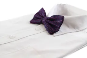 Mens Navy & Pink Polka Dot Patterned Bow Tie