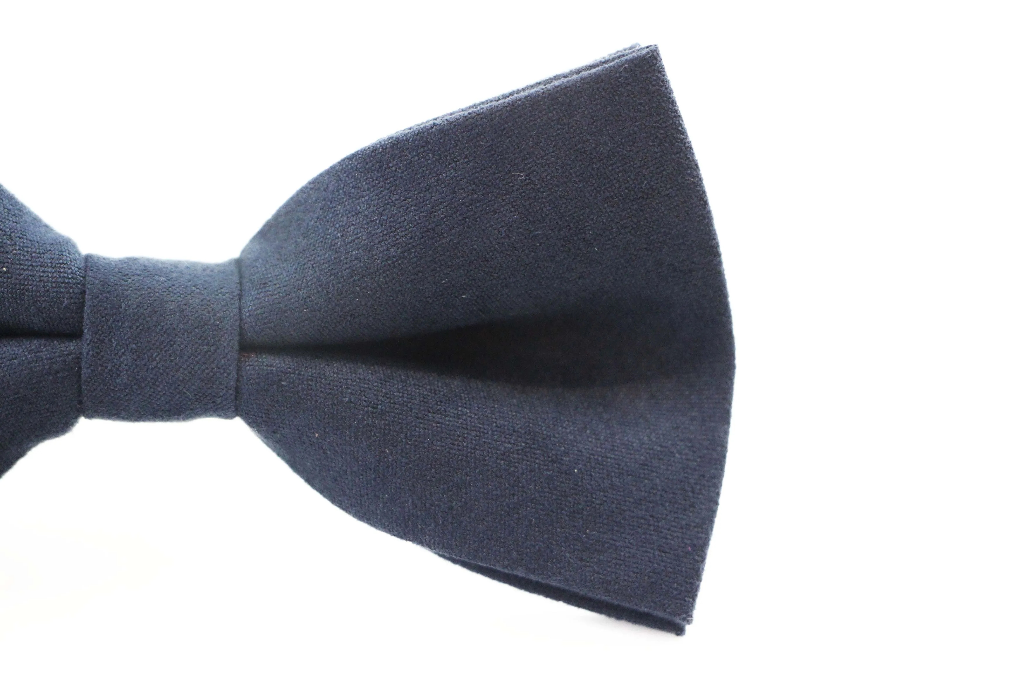 Mens Navy Velvet Plain Colour Bow Tie