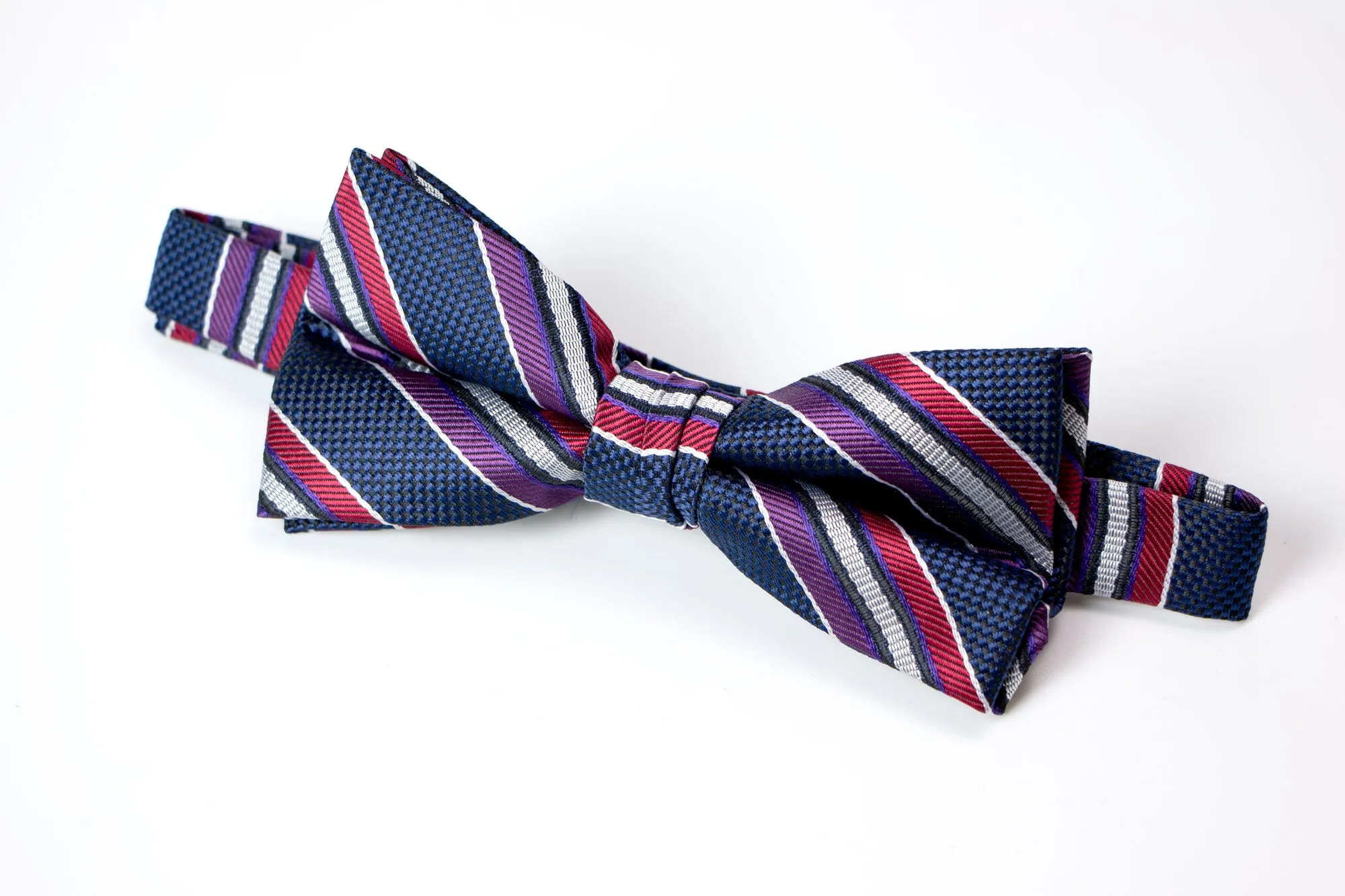 Men's Navy/Burgundy Patterned Bow Tie (Color 34)