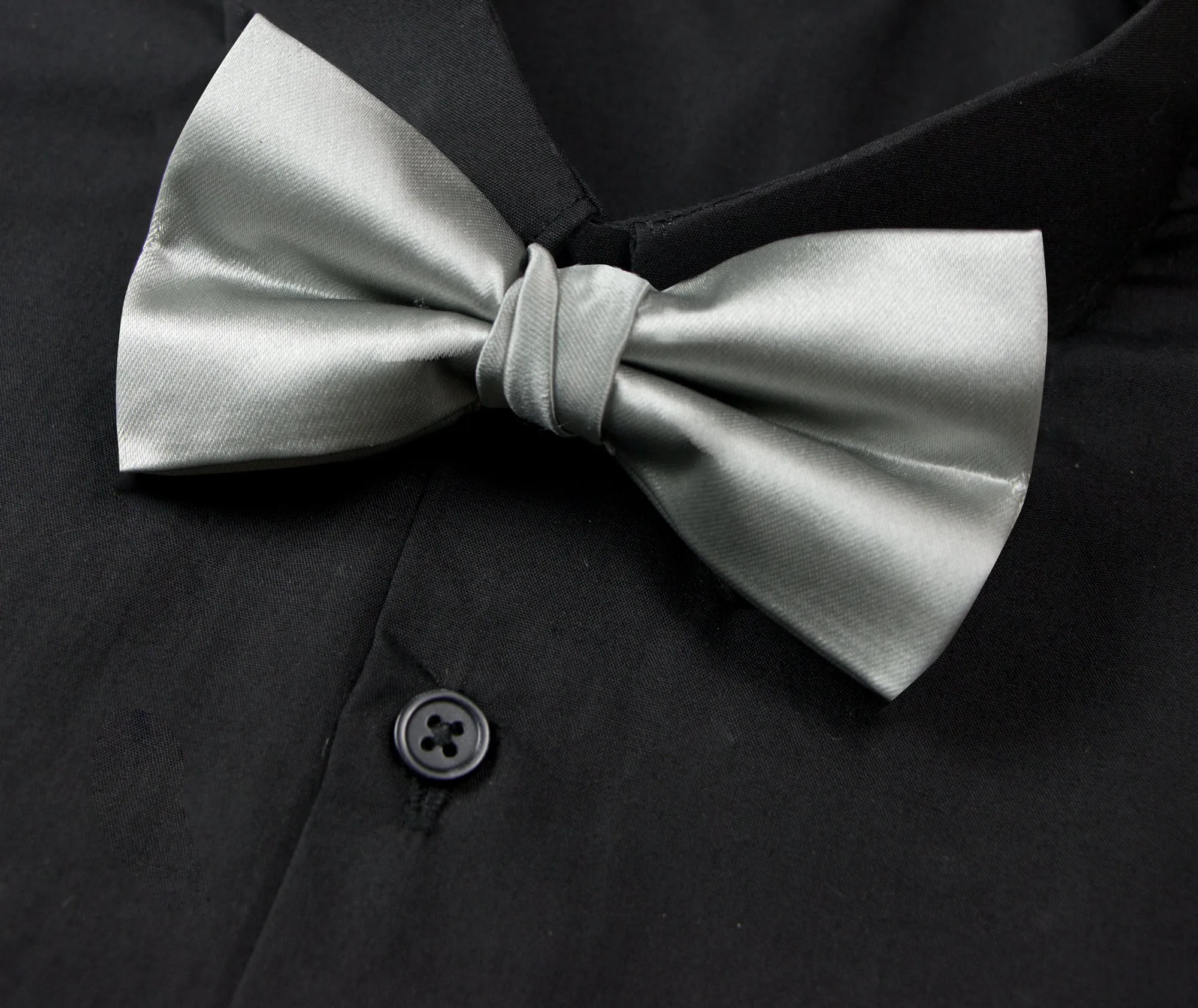 Men's Solid Color Satin Microfiber Bow Tie