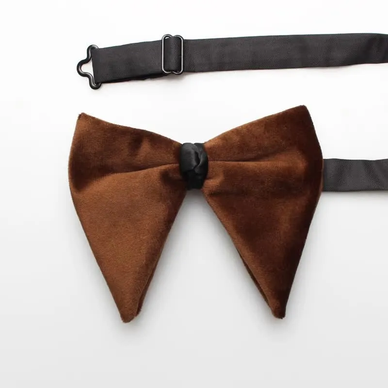 Men's Solid Color Velvet Oversized Pointed Bow Tie