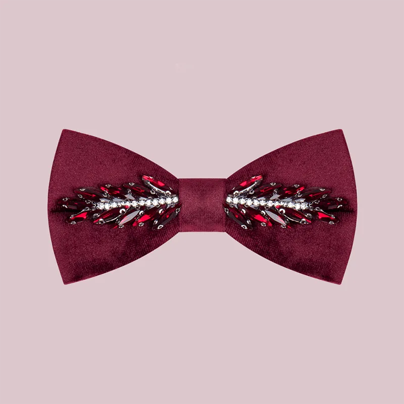 Men's Witty Crystal Velvet Bow Tie