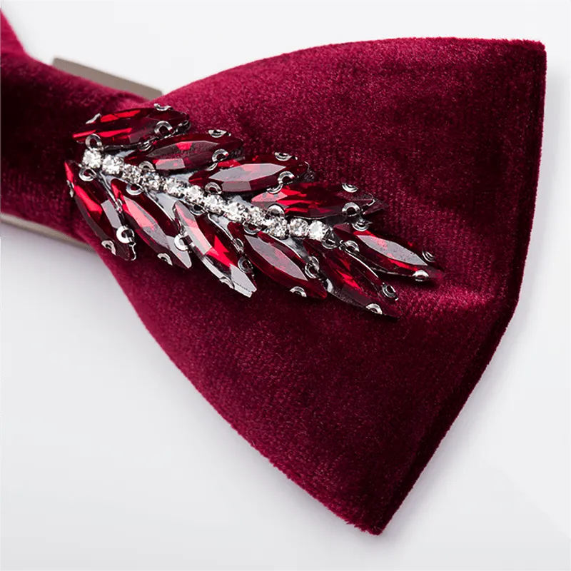 Men's Witty Crystal Velvet Bow Tie