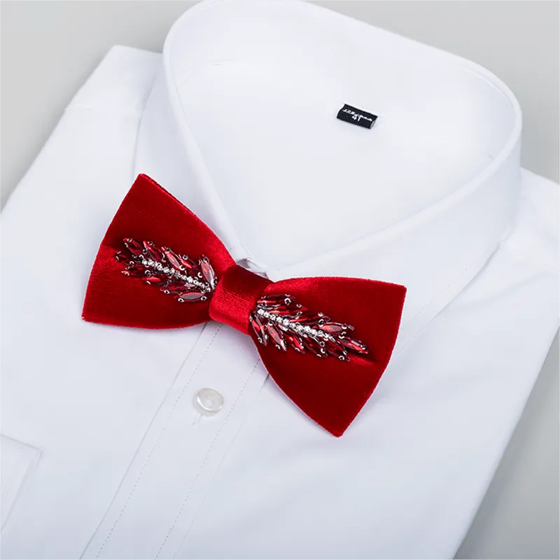 Men's Witty Crystal Velvet Bow Tie