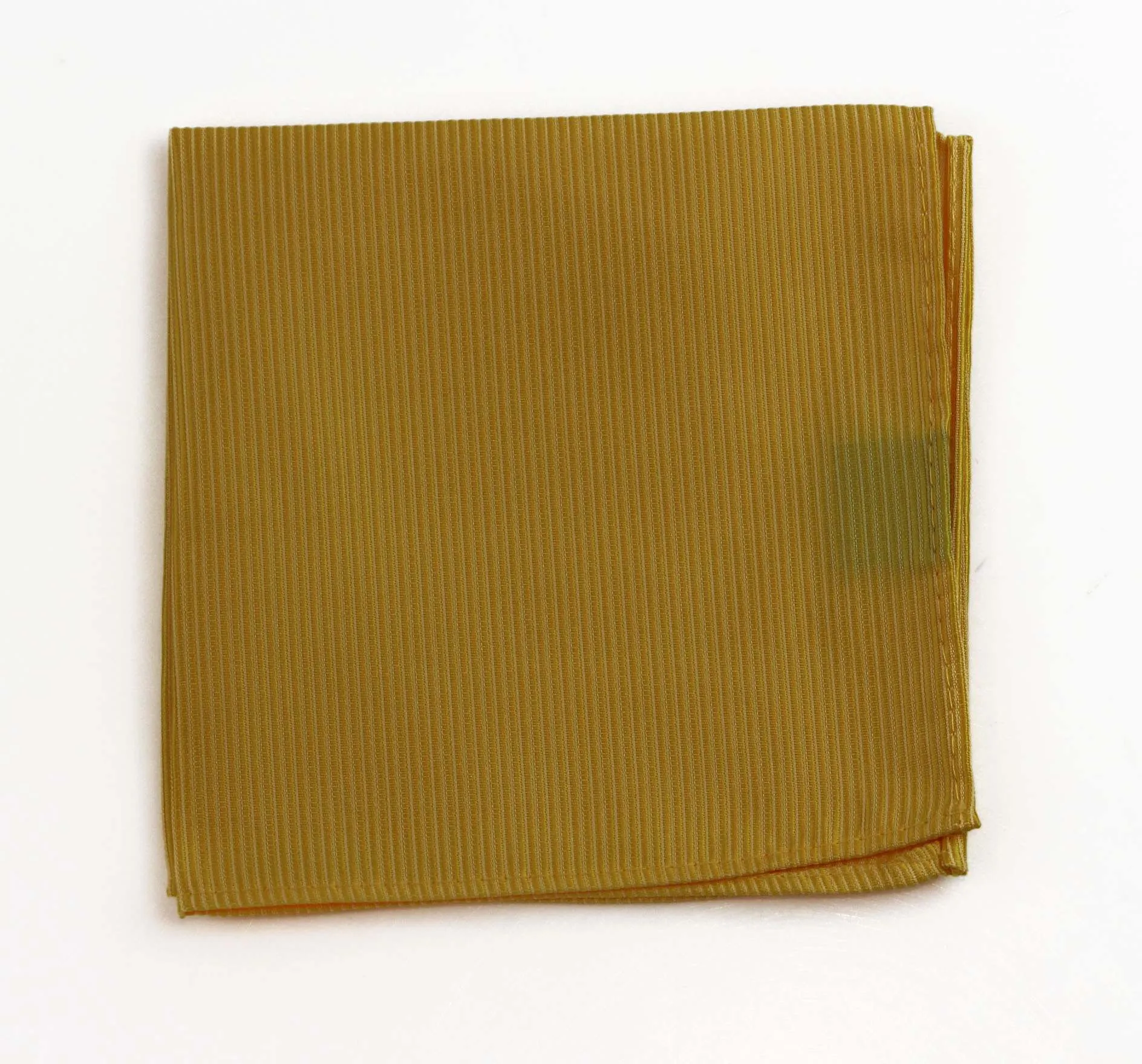 Mens Yellow Striped Silk Pocket Square