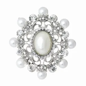 Natalie Crystal and Pearl Brooch