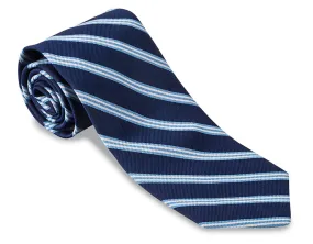 Navy/ Blue Brooks Striped Necktie - F1788