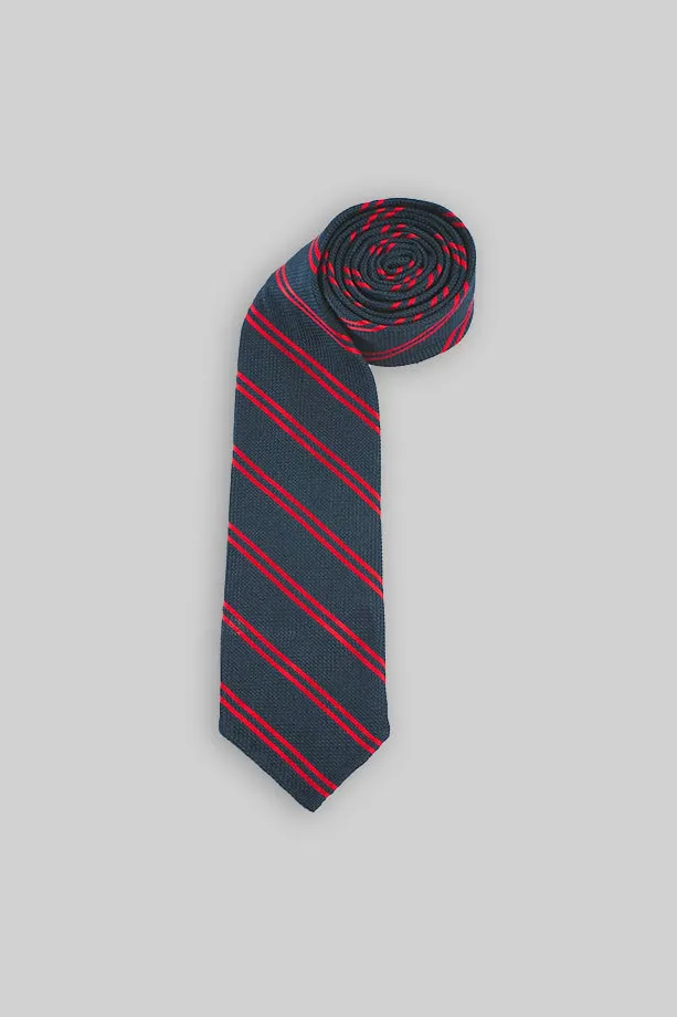 NAVY GRENADINE WITH RED DOUBLE STRIPES