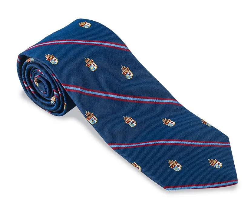 Navy Heraldic Stripes Necktie - F5321