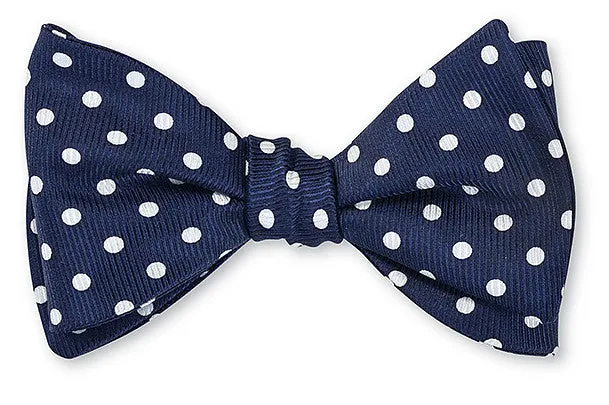 Navy/ White Windsor Dots Bow Tie - B713