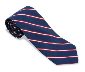 Navy/Cardinal Queens Stripes Necktie - F5559