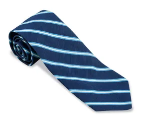 Navy/Cobalt Queens Stripes Necktie - F5560