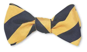 Navy/Gold Kensington Striped Bow Tie - B2800