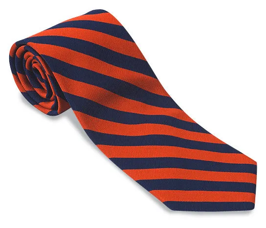 Navy/Orange Bar Stripes Necktie - F627