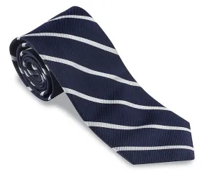 Navy/Silver Buckingham Striped Necktie - F2797