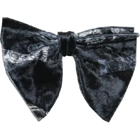 Olive Green Floral Velvet Butterfly Tear Drop Bowtie