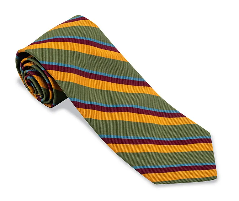 Olive/Gold Bruton Stripes Necktie - F5557