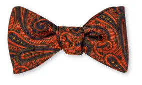 Orange Chastain Paisley Bow Tie - B5304