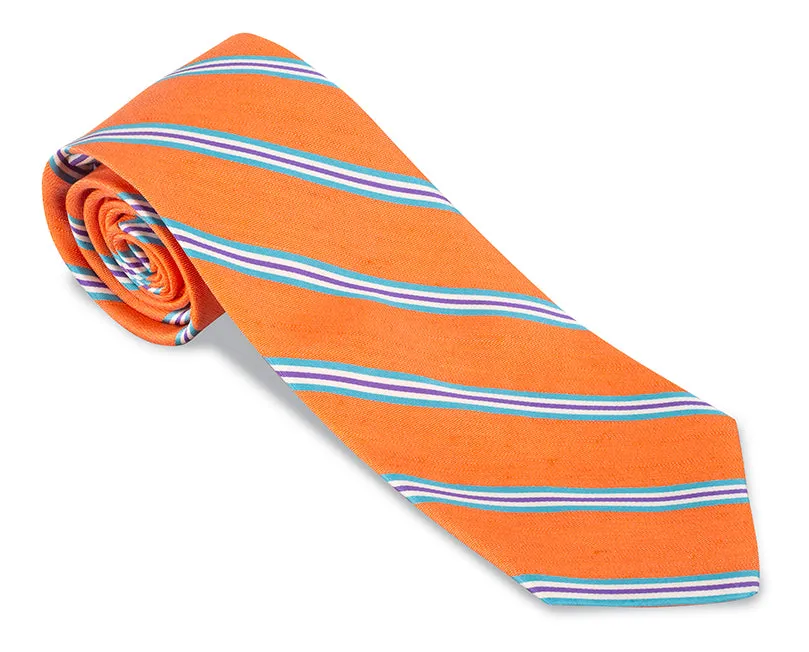 Orange Falcon Stripes Necktie - F5456