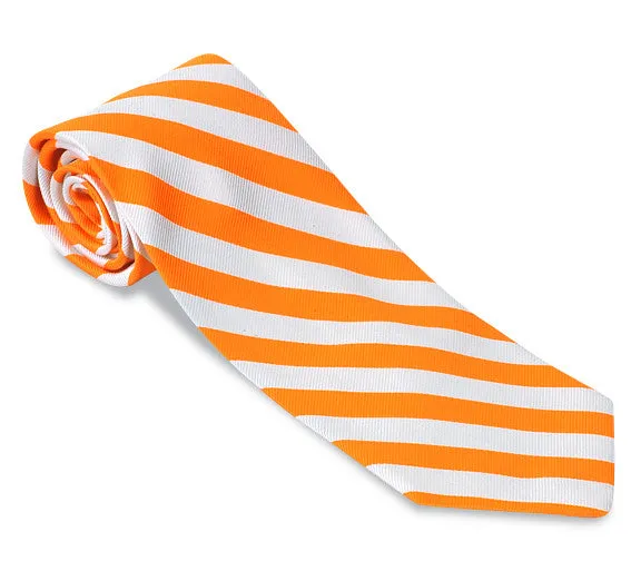 Orange/White Bar Stripes Necktie - F697