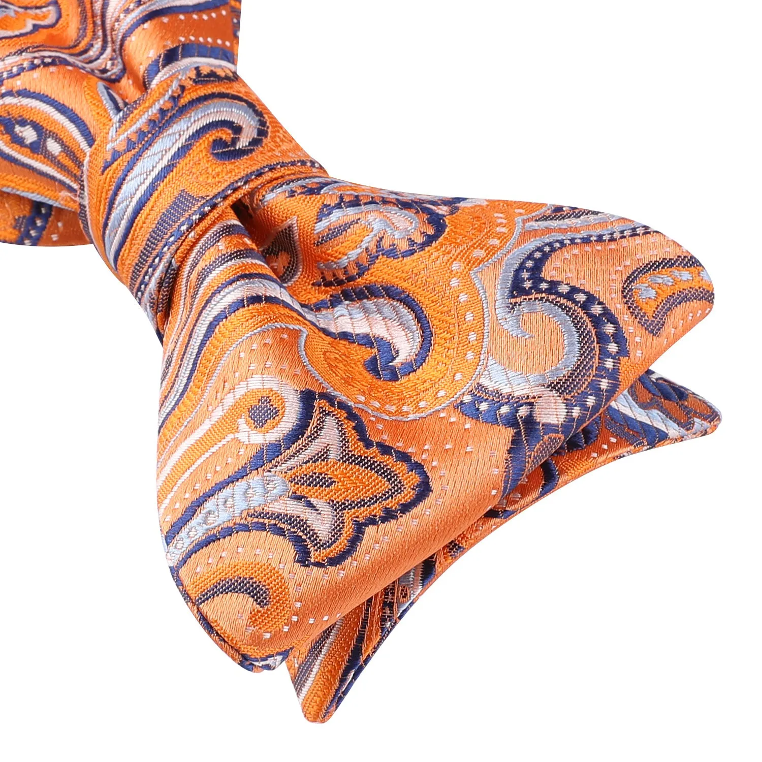 Paisley Bow Tie & Pocket Square - 06-ORANGE / PURPLE