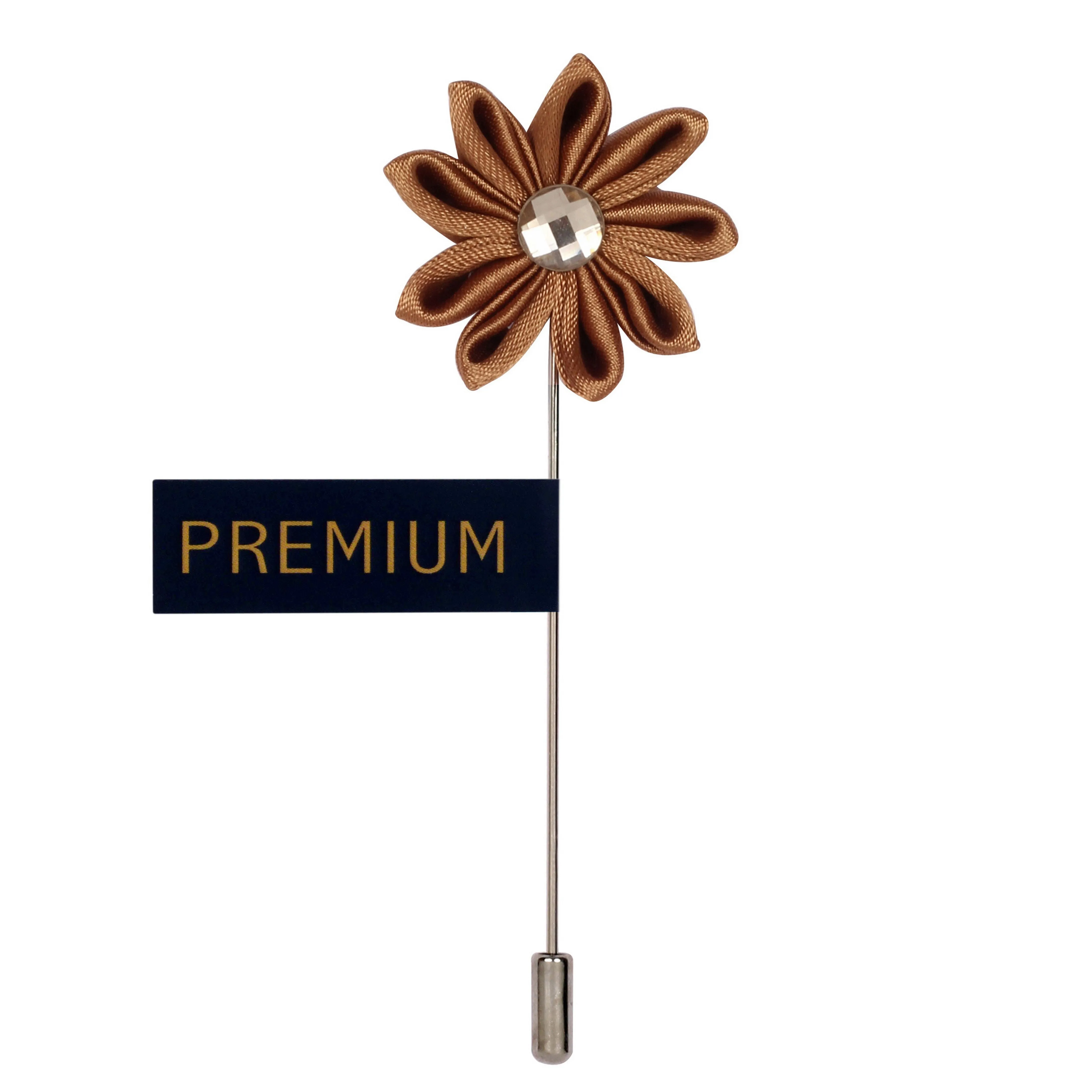 Peluche Glowing Petals Brown Brooch Lapel Pin