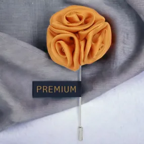 Peluche Ranunculus Flower Orange Brooch Lapel Pin