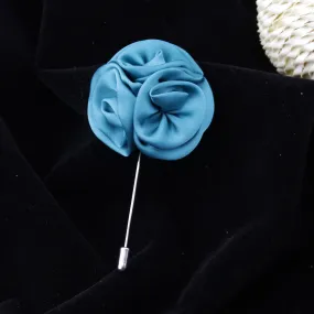 Peluche Ranunculus Flower Sky Blue Brooch Lapel Pin