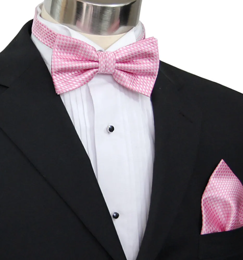 Pink Patterned Silk Bow Tie